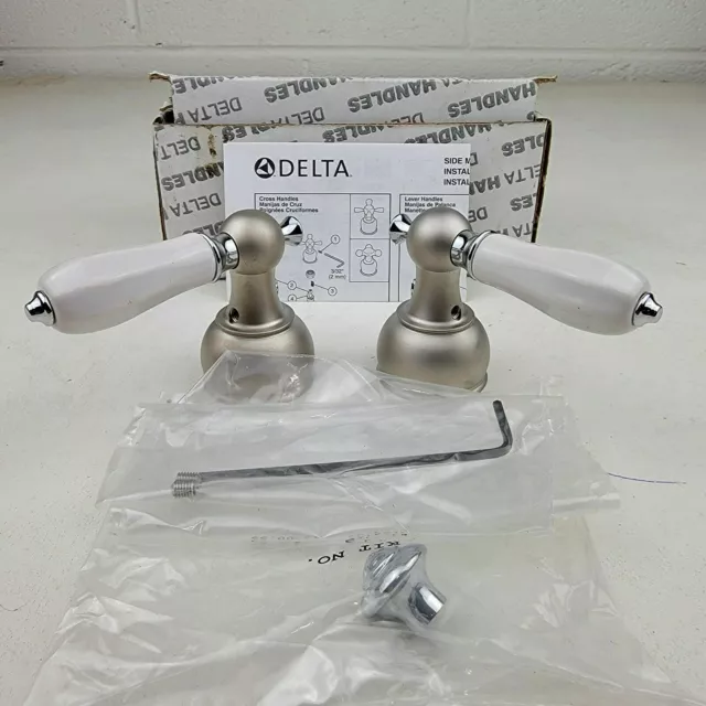 Delta H212NC Pearl Nickel &Porcelain Lever Handles & finish, SEE LIST BELOW