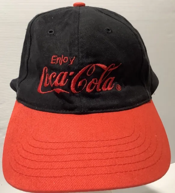Enjoy Coca Cola Classic Baseball Cap Strap Back Adjustable Black & Red