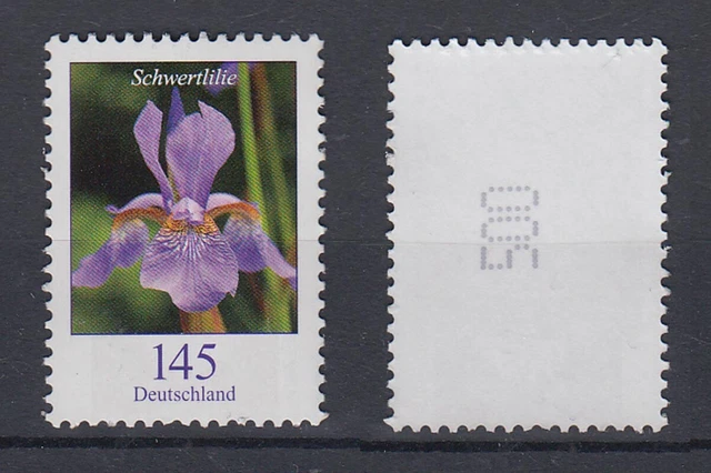 Bund 2507 RM RA mit Nummer 500 Blumen Schwertlilie 145 Cent postfrisch