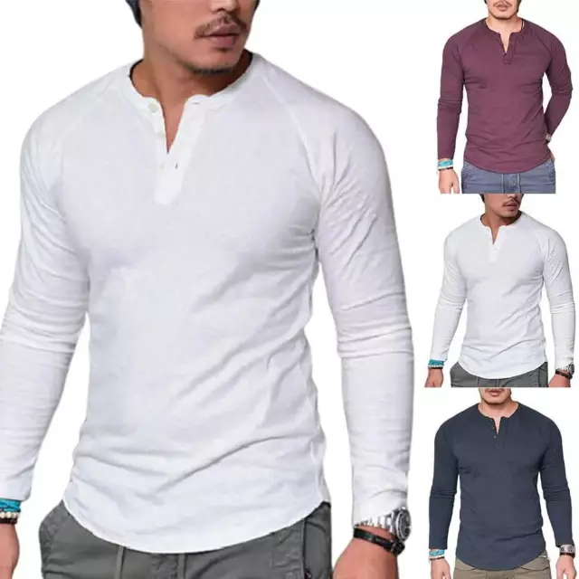 Camisa De Manga Larga Moda Lujo Camiseta Elegante Algodón Cuello V Para Hombres