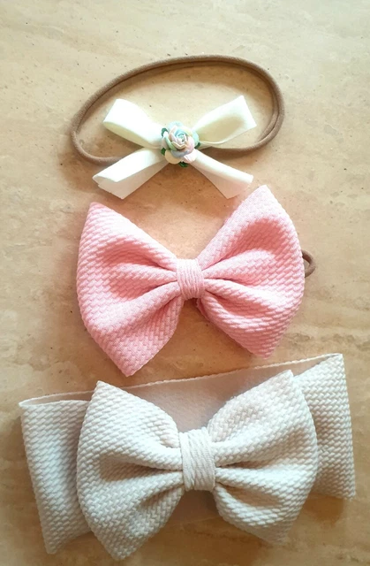 3-teiliges Neugeborenes Baby Mädchen Blume Stirnband weich elastisch Schleife Knoten Haarband Sets