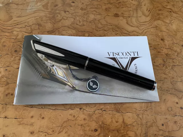 Visconti Pininfarina Disegno Fountain Pen Steel Medium Tubular Nib Black RRP£350