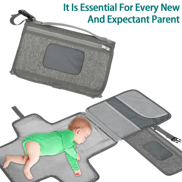 PORTABLE DIAPER CHANGING Pad Large Capacity Travel Baby Changing with 3