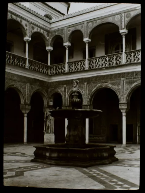 VINTAGE Magic Lantern Slide SEVILLE CASSA PILATUS FOUNTAIN C1930 PHOTO SPAIN