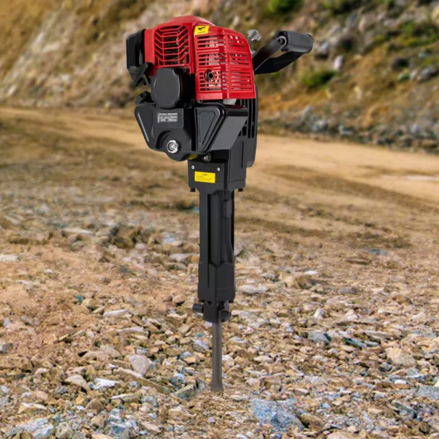 52cc 2 Stroke Concrete Breaker Drill with Chisels Gas Demolition Jack Hammer