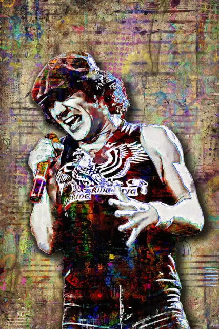 BRIAN JOHNSON AC/DC Poster,  Brian of AC/DC Pop Art Tribute Print Free Ship US