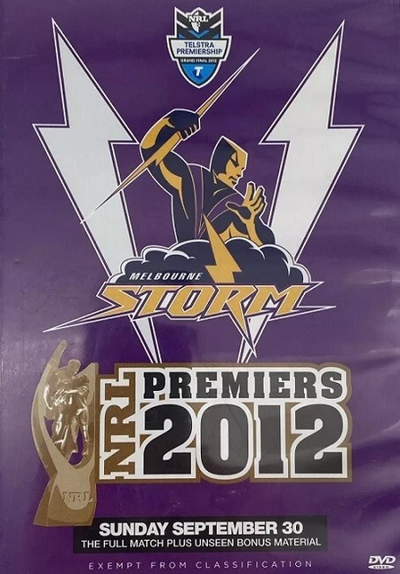 MELBOURNE STORM 2012 PREMIERS NRL Rugby League Grand Final