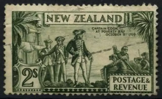 New Zealand 1936-42 SG#589e, 2s Captain Cook, P14x13.5 Used #D70449