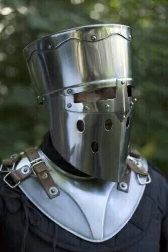 Medieval 18GA Steel Medieval Crusader Helmet Polish Knight Warrior Helmet UH70