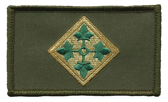 4th Infantry Army Division OD Green Hook & Loop Patch 2" x 3" EC73443