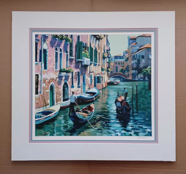 Howard Behrens Serigraph of Venice -Hand Signed/Matted/Embellished Print #17/300