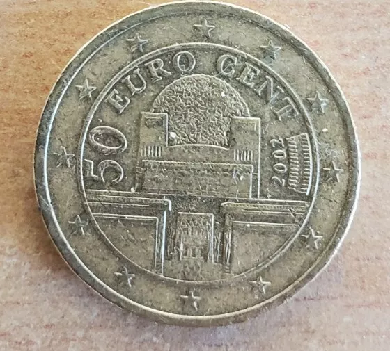 50 Euro Cent Münze aus ÖSTERREICH Jahrgang 2002