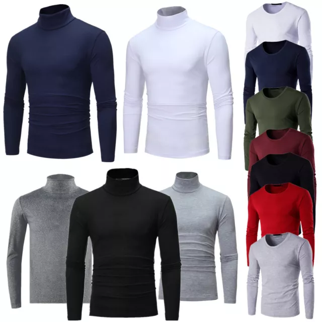 Men's Thermal Top Turtleneck Pullover Slim Fit T-Shirt Long Sleeve Undershirt