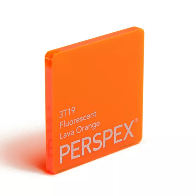 Perspex® Lava Orange 3T19 Fluorescent Acrylic Plastic Sheet / Various sizes