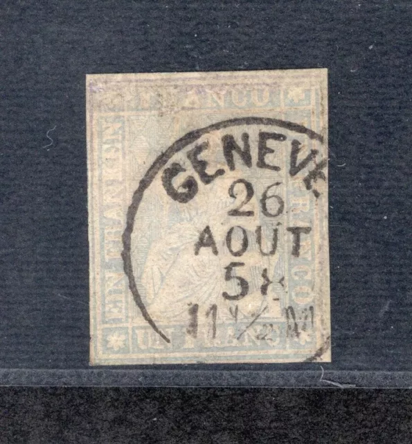 Switzerland - 1857 31 Used F, CDS 'GENEVE 26 AOUT 58', CV $500 (1/2, 2021), desc