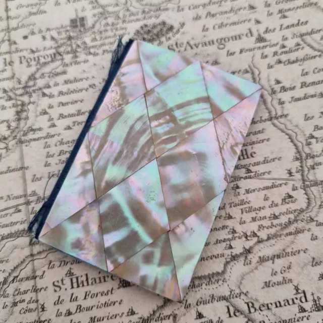 19thC Victorian Mother Of Pearl Card Napoleon III Nacre Notebook