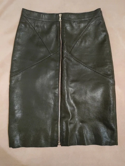Jupe En Cuir D'agneau Frangée Asymétrique J-P BOUYER - Taille 38 - Occasion Très Bon état