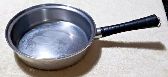 Vintage Lustre Craft 3 Ply Stainless Steel Skillet Sauce Pan West Bend USA