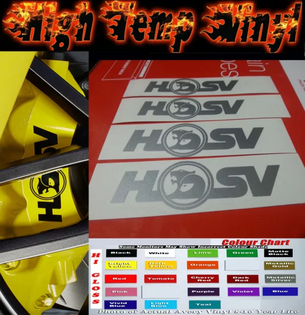 HSV HIGHTEMP BRAKE CALIPER Decals Suit VE VF SSV Clubsport only All COLOURS !