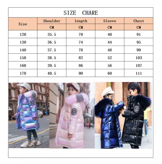 Girl Teens Winter Padded Coat School Quilted Jacket Puffer Fur Hooded Long Parka