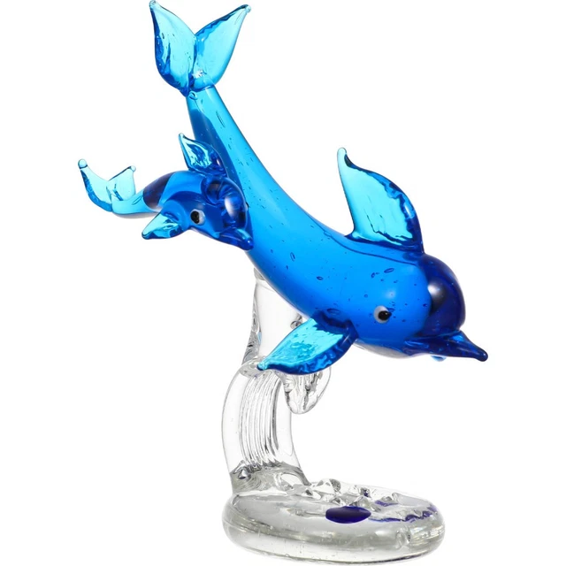 Vintage Murano Glass Jumping Dolphin Decorative Figure