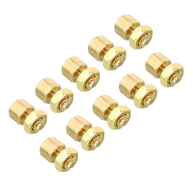 5mm+6mm M4 Standoff Screws 40 Pack Brass Hex PCB Standoffs Nuts Gold Tone