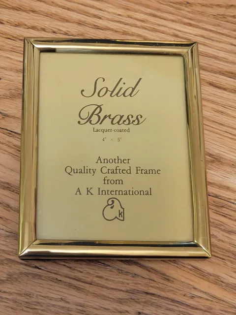 vintage solid brass lacquer coated gold picture frame 4x6 photo NEW