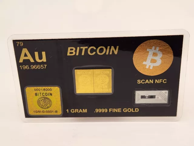 1 Gram Bitcoin Gold Snap Bar GR Bar Gold Bullion Precious Metal .9999 Gold