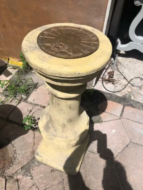 Antique Style Sundial on Stone Pedestal 2