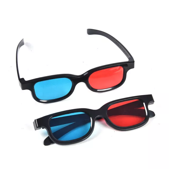 2Pcs Red Blue 3D Glasses Frame For Dimensional Anaglyph Movie-hq