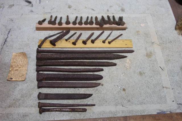Vintage nails railroad numbers spikes and more