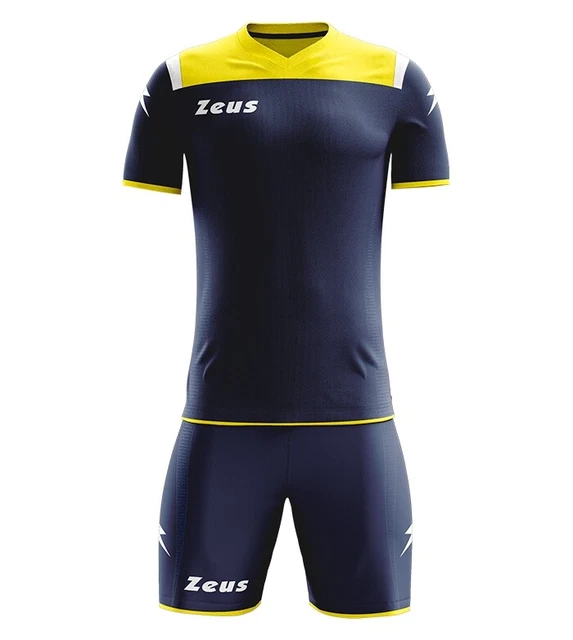 Completo Uomo Donna Zeus Sport Maglia Pantalone Esercizio Calcio Blu S M L XL
