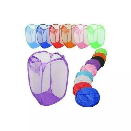 Laundry Bag Pop Up Mesh Washing Foldable Laundry Basket Bag Bin Hamper Storage