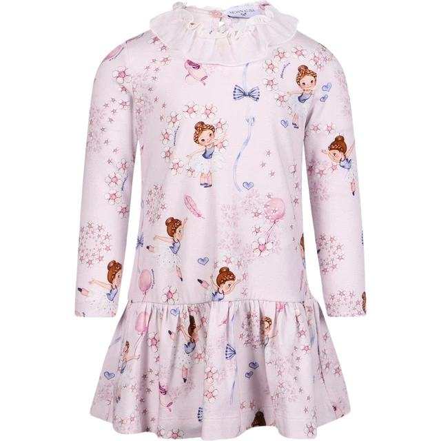 MONNALISA Bambina Rosa Ballerine Dreaming Ballerina Abito #314924 24 Mese Nwt