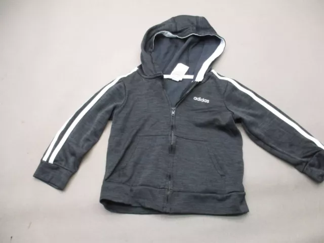 ADIDAS Size 4T Boys Multicolor Full Zip Pocket Hooded Athletic Jacket 659