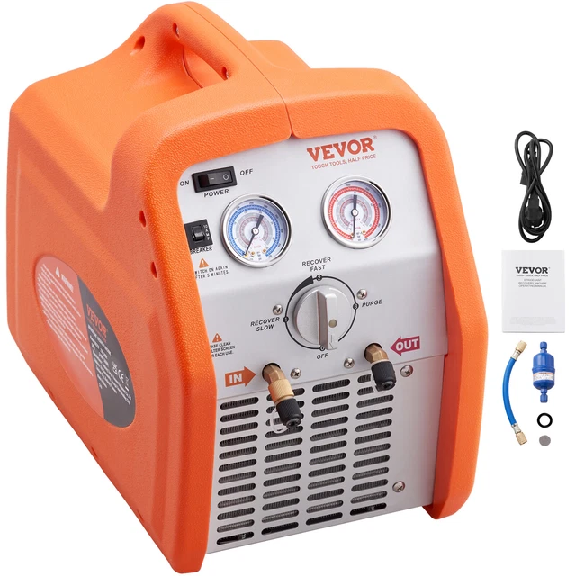 VEVOR Machine de Récupération de Réfrigérant Station de Récupération 1 HP HVAC