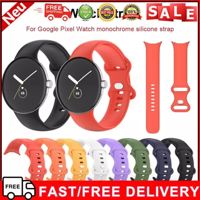 Adjustable Watch Band Double Buckle Silicone Watch Strap for Google Pixel Watch