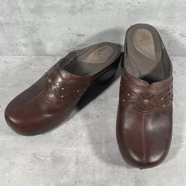 DANSKO Shyanne Brown Tan Leather Women’s Mules Clogs Shoes SIZE 39 US 8.5-9