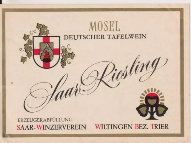 Advertising-Germany-Label-Wine-"Saar Riesling "-Winery"Mosel"