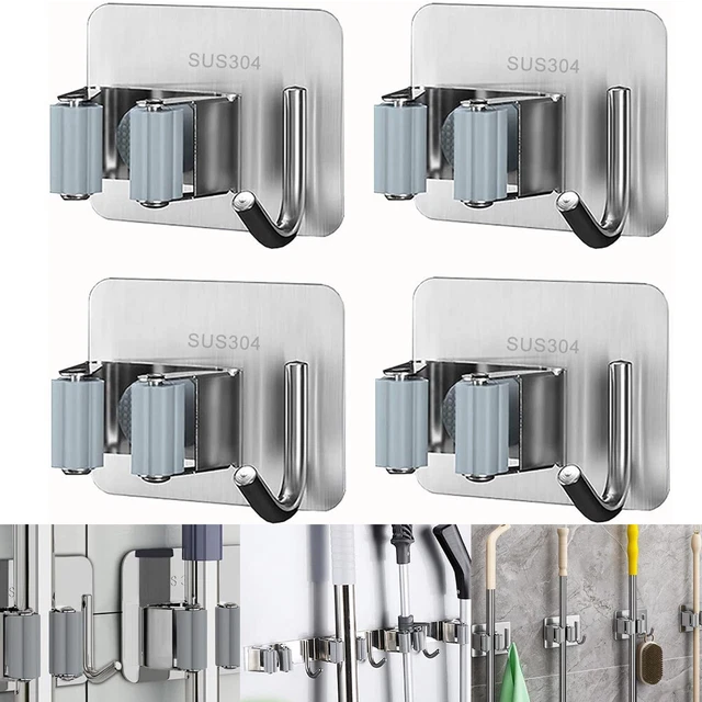 4 soportes de equipo de acero inoxidable soporte de herramienta soporte de herramienta para pared