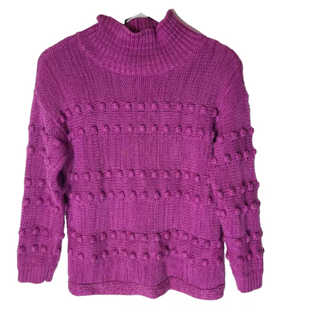 Nic & Zoe Pink Chunky Knit Sweater Womens Small