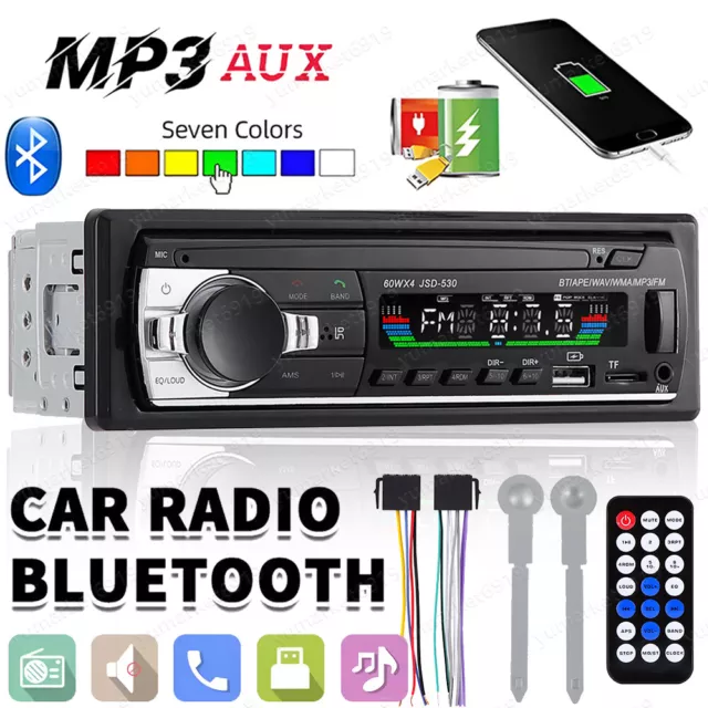 Car Stereo Audio Bluetooth In-Dash FM Aux Input Receiver SD USB MP3 Radio Player