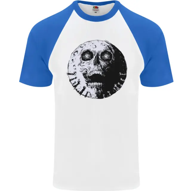 T-shirt da baseball Skull Moon gothic Halloween zombie da uomo S/S 3