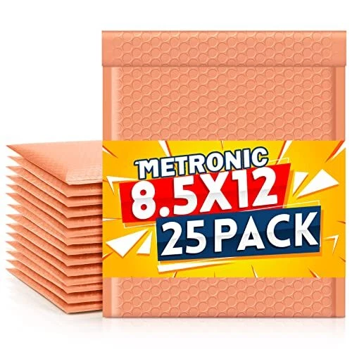 25Pcs Poly Bubble Mailers, 8.5X12 Inch Padded Envelopes Bulk #2, Bubble Lined