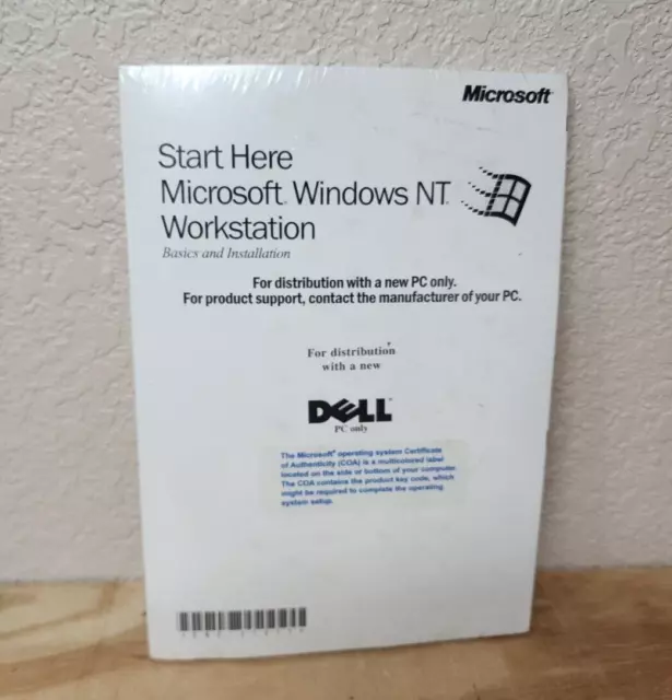 Factory Sealed Windows NT Workstation 4 w/SP5 for Dells CD and Manual