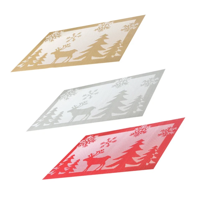 3 PCS Weihnachtsteller Matten Urlaub Tischsets Weihnachten Tischset