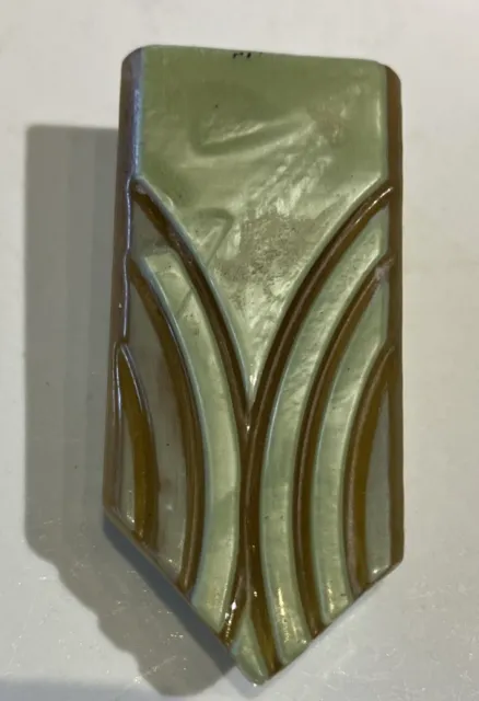 Vintage 1930s HETL Patent Pending Art Deco carved Bakelite Scarf Dress Clip