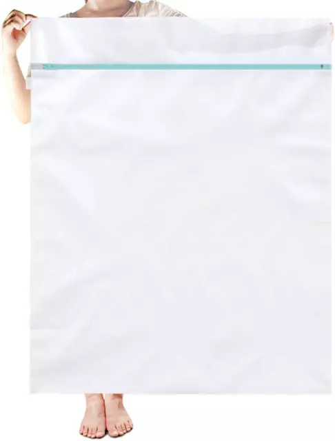 OTraki Large Mesh Washing Bag 43 x 35 in XL 43 x 35 inch, White + Blue
