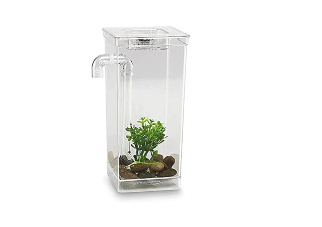 Self Cleaning Fish Tank Small Aquarium Pet Bow Kids Fun Desktop Water Decoration