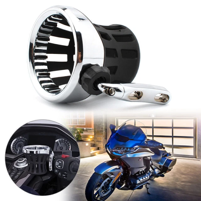 Motorcycle Handlebar Cup Holder Drink W/ Mesh Basket Mount Universal Fit Harley